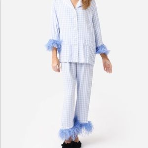 Sleeper feather pajamas- blue gingham